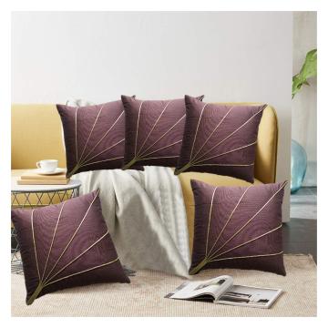 Elegant Weavers Brown Square Linear Polyester Cushion Cover 40 cm x 40 cm (Set of 5)
