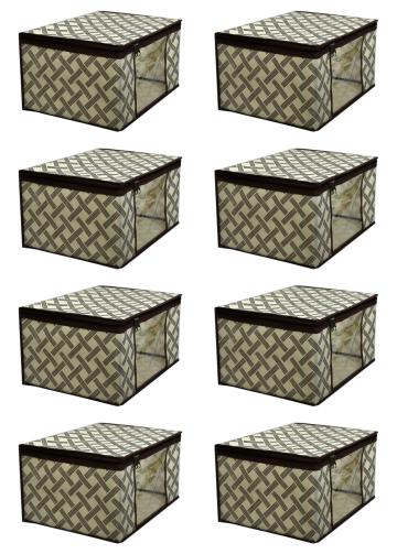 VYORA Saree covers Set of 8 Storage Bags Combo Pack of 8 Garment Organizer (CREAM)