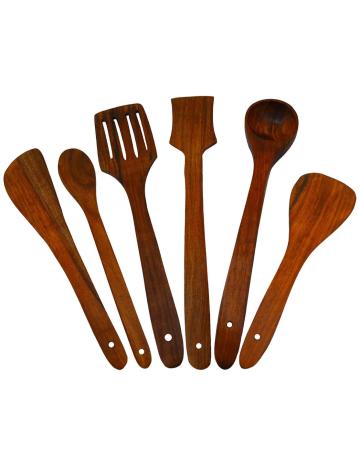 Giftoshopee Brown Woods Spoon Set for Kitchen/Wooden Spatula