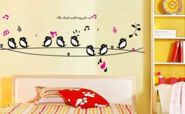 SYGA PVC Vinyl Wall Stickers for Living Room Self Adhesive Stickers Chirping Birds