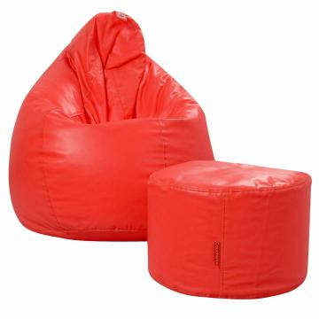 Couchette Stillo XXXL Bean Bag cover with Footrest in Red Finish (without Fillers)