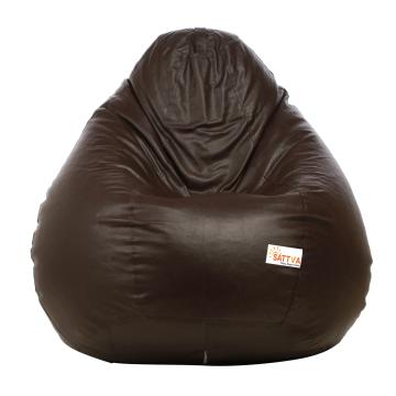 Sattva Classic Brown Leatherette Bean Bag Cover 24 inch x 24 inch x 42 inch