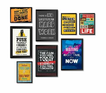 Paper Plane Design Quotes Wall Framed Posters Design-13 (2 Sizes, Set of 8 Frames)