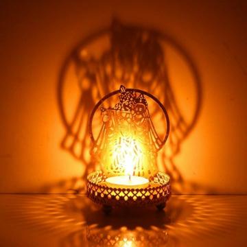 Wacky Radha Krishna Shadow Tealight Candle Holder