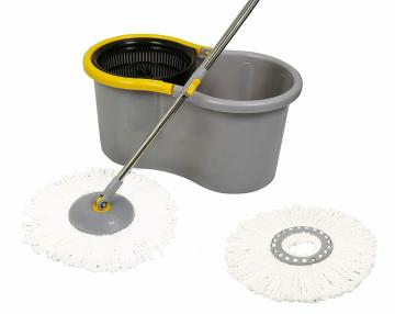 Esquire Elegant Grey 360 degree Spin Mop set with Easy Wheels and additional Refill