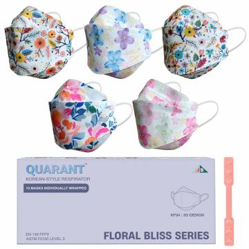 QUARANT KF94 Korean Style Designer Face Mask (Pack of 10) with Dual Meltblown and Adjustable Nose Pin for Adults