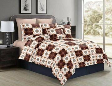 Elegant Weavers Brown Cotton Classic Bed Sheet 215 x 230 cm (Set of 2 Pillows)