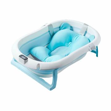 SYGA Blue Baby Foldable Bathtub With Support Cushion and Thermometer