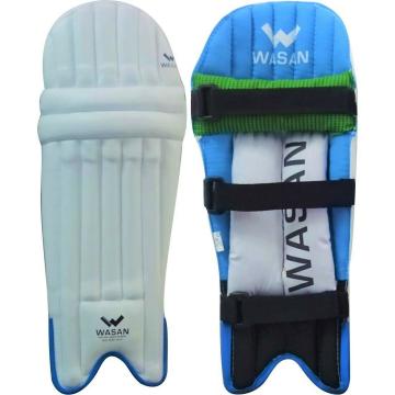 Wasan Cricket Batting Legguard Pads (4-8 Years), Size XXS (White)