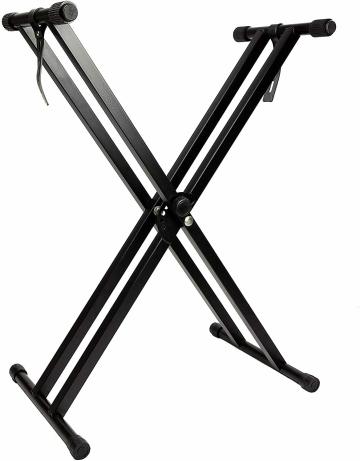 Corslet Piano Stand Keyboard Stand 61 Keys Heavy-Duty Double-X Adjustable Piano Keyboard Stand with Locking Straps 54 61 76 88 Key Electronic Piano Stand Universal Keyboard Instrument Accessories