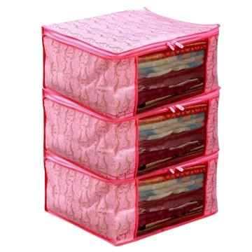 VYORA Waterproof Saree covers Set of 8 Storage Bags Combo Pack of 8 Garment Organize PINK