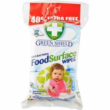 Greenshield Food Surface wipes 70 large 40% extra free