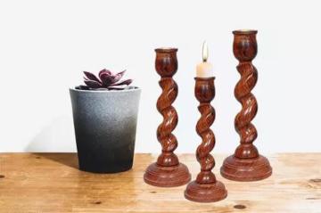 Sinco wooden candle stand holder 8 inch