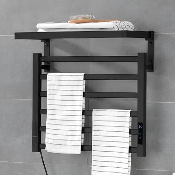 Plantex Aluminium Shock Proof Heating Towel Stand with Foldable Towel Rack/Towel Warmer Machine for Bathroom (982 Rich Black)