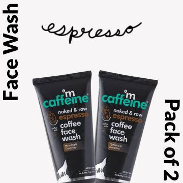 mCafffeine Espresso Coffee Face Wash for Women and Men Pack of 2, 150ml | Suitable for All Skin Types | Best Face Wash for Dry Skin
