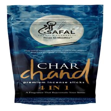 SHRIPHAL CHAR CHAND 4 IN 1 PREMIUM INCENSE STICKS ZIPPER (PACK OF 4)
