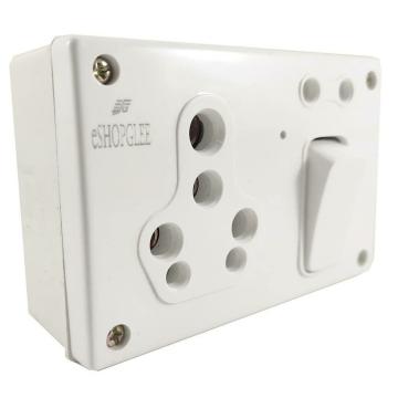 Eshopglee White Polycarbonate 16A 6A Combined Electrical Switch and Socket