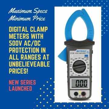 Metravi DT-1150 Digital AC Clamp Meter upto 1000A with full function overload protection