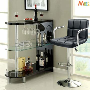 MBTC Cadbury Handrest Kitchen Cafeteria Bar Stool Chair in Black