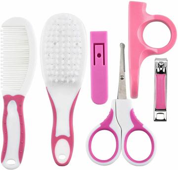 SYGA 6 Pcs Health Care Kit for Newborn Baby Kids Nail Hair Grooming Brush - Pink