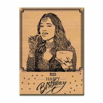 Giftairs Personalise Wooden Engraved Frame For Birthday, Anniversary (Beige, 1 Photo(s),5X4 INCH)