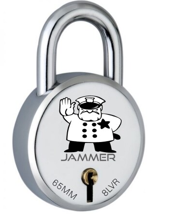 JAMMER Lock and Key Door Lock for Home Round 65mm Long Neck Shackle Padlock with 5 Keys for Shop gate Shutter (Silver Finish)