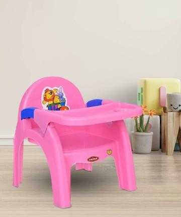 Prima Multicolor Plastic Booster Seat With Safety Tray High Chair For Kids