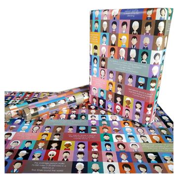 eVincE Human Faces Gift Wrapping Paper Roll | Set of 10 Sheets | 70 x 50 cms Large Sheets for All Ages
