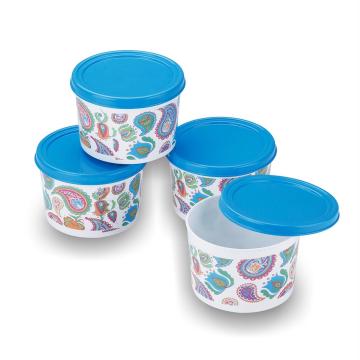 Oliveware Stackable Containers | Candy Floss Range | Set of 4 | for Snacks, Dry Fruits, Biscuits, Candy | Best Quality | BPA Free | Blue