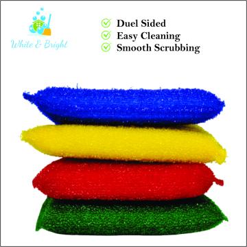 White & Bright Multi-Color Microfiber Non-Scratching Foam Scrub (Pack of 4)