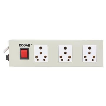 Econe 16 Amp 3 Socket And 1 Switch Extension Board Power Strip Spike Guard Flex Box With Led Indicator And Extra Fuse - 3.5 Mtr Long Wire