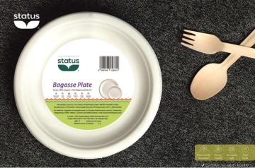 Status Bagasse Disposable Plate (Pack of 25)