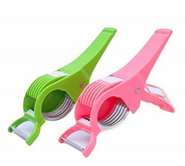 Shivalay Multicolor 2 In 1 Plastic Veg Cutter Pack Of 2