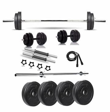 GYM INSANE 12kg Gym Workout Dumbbell Set Plate 3feet Straight Rod Gym Accessories Exercise kit