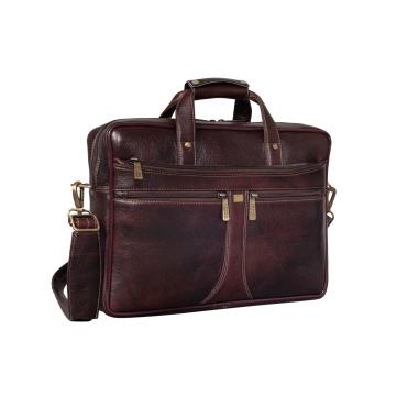 BRAND LEATHER, BL Handmade Genuine Leather Laptop Bag BRN V- LAPTOP(40*9)