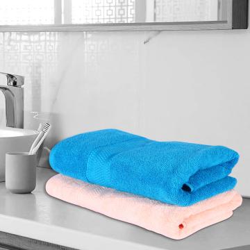 Justoriginals PCBT0CTNASTMC2149 Peach And Blue Cotton Bath Towels - King (Pack of 2)
