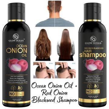 Ocean Onion Hair Oil and Hair Shampoo for Hair Fall Control, Hair Growth & Regrowth