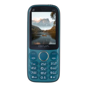 Giva 204 Dual Sim Mobile With 2.4 Inch LCD Display 3000 mAh Battery And Multi Language Support- Blue