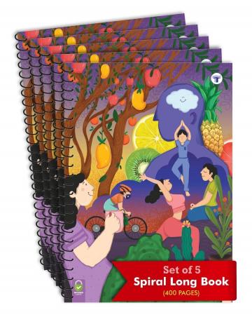 Target A4 Size Spiral Notebook - 400 Pages Combo of 5 Books