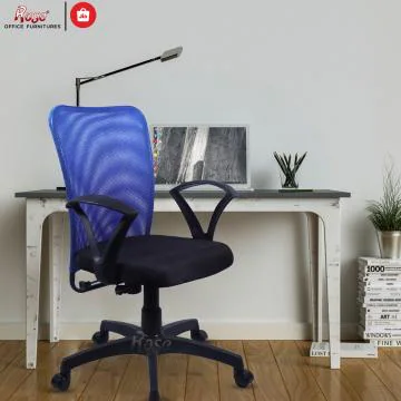 Rose Sigma Blue Mesh Mid Back Office Chair