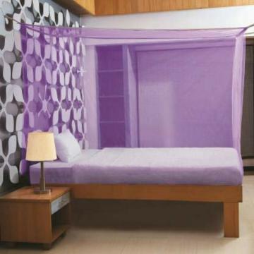 Divayanshi Purple Polycotton Mosquito Net For Bed 7 x 7 ft