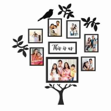 Paper Plane Design Family Tree Collage Photo Frames for Wall Decoration Set (Style-1)