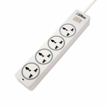 EMBOX 10A Extension Board with USB-Multi Plug Socket with 3 Universal Sockets + 3 USB Ports-Extension Cord with Safety Shutter and LED Indicator-2500W (with USB Ports, 5 Meter Cord Length)