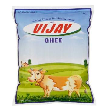 Vijay Pure Desi Ghee Pouch 1 Ltr |For Better Digestion, Strong Bones & Good Immunity| Total- 1 ltr