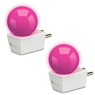 SYSKA Avastar NLP 0.5W B22 Base Plug & Play LED Bulb for Night Lamp,Hall,Blacony,Decoration (Pack of 2) (Pink Color)