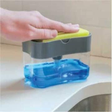 PANCHANAN Smarty 2 in 1 Soap Dispenser for Dishwasher Liquid Holder , Liquid Dispenser Through Pump ( Multi-Color , 750 ML) with Sponge