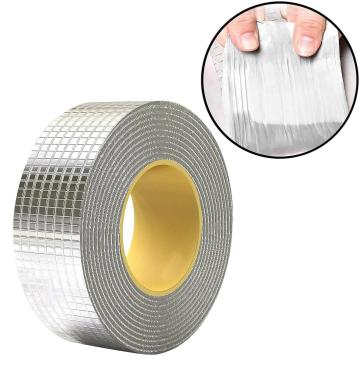 ZURU BUNCH Waterproof Aluminium Rubber Tape for Leakage Repair, Hot & Cold Temperature Aluminium Foil Tape, Perfect for Sealing Roof & Water Leakage (5 Mtr)