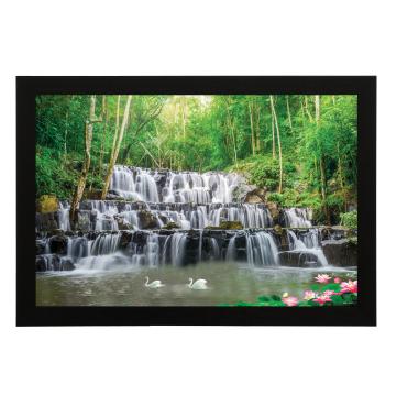 Masstone Beautiful Nature Waterfall UV Textured Framed Digital Reprint Painting 20 inch x 14 inch