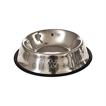 PINDIA Stainless Steel Antiskid Pet Dog Feeding Bowl For Water And Food 21 cm