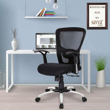 Apex by Savya Home Beatle Medium Back Black Revolving Office Chair